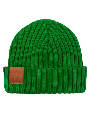 Czapka alkatraz z bawełny organicznej zielona, KABAK