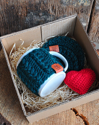 Walentynki box prezentwowy- kubek, podkładka, serce, mamuta