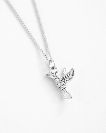 Rhodium Plated Hummingbird Necklace, Le Boho Bleu