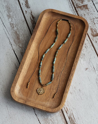 Naszyjnik boho regulowany: turkus afrykański i drzewo życia, AT NOON