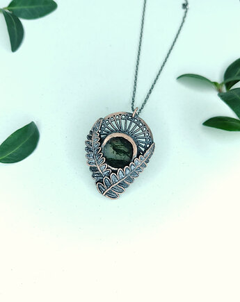 Lunula z Listkami Paproci i Agatem Mszystym, Cuprum Pracownia Miedzi