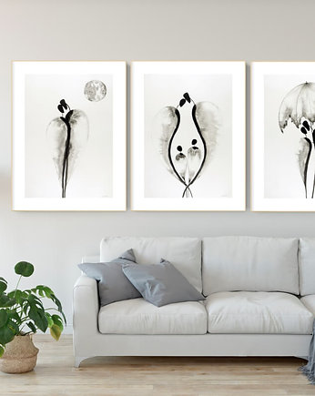 Zestaw 3 obrazów  malowanych ręcznie 50 x 70 cm, MiniMalArt