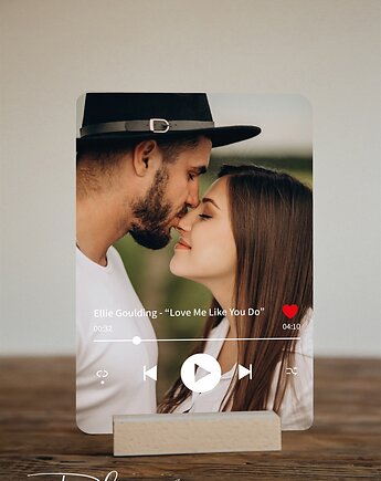 Ramka Spotify ze zdjęciem w tle i tytułem piosenki, Planneo