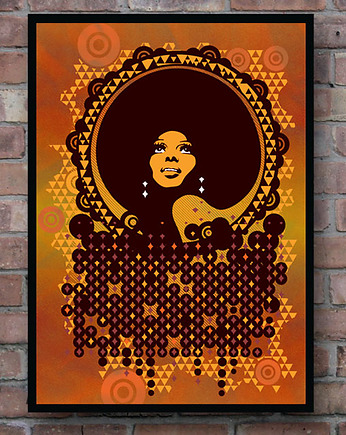 Diana Ross - plakat giclee art print, minimalmill