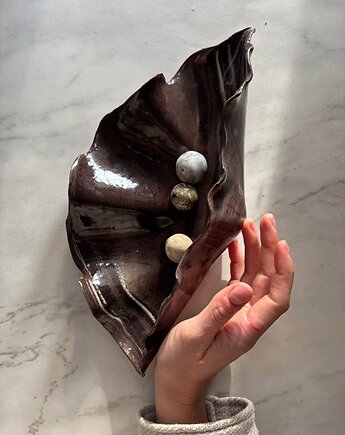 Ceramiczna Muszla na Biżuterię Talerzyk na Drobiazgi Marble Effect, Maison Fragile