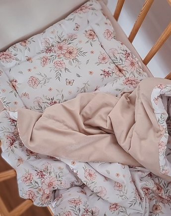 Koc+ poduszka Meadow i velvet beżowy 100, Bajkowe Wnetrza