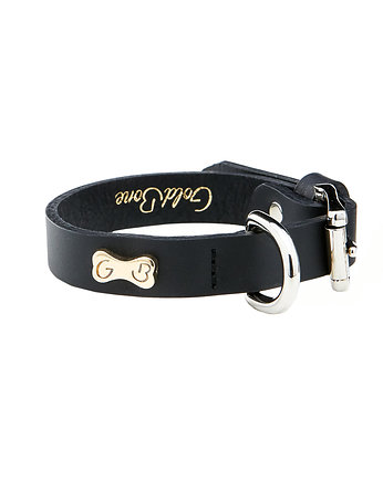 Obroża Classy Black (szerokość 1,5 cm), Goldbone