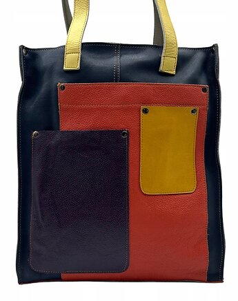 Torebka damska na ramię, shopper, duża, pojemna, mieści A4 skórzana OLIVKA, Olivka Warsaw