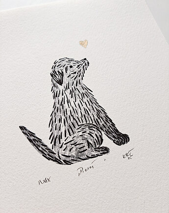 Grafika z pieskiem "Pieseł"., kasiakucwaj