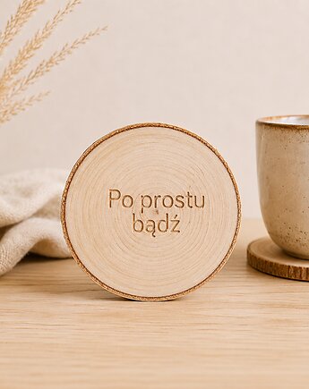 Drewniana podkładka po prostu bądź, walentynki, Drewniane dodatki