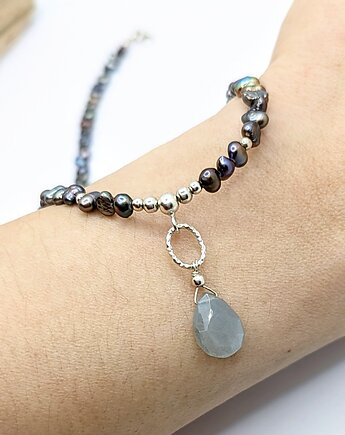 Perły z kamieniem księżycowym, naszyjnik, Studio Gazela