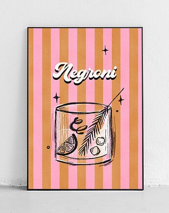 Plakat Negroni i różowe pasy, Harvest Maison