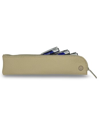 Etui na długopisy Piórnik skórzany tuba futerał Ecru Beżowy Parker Quality, Parker Quality