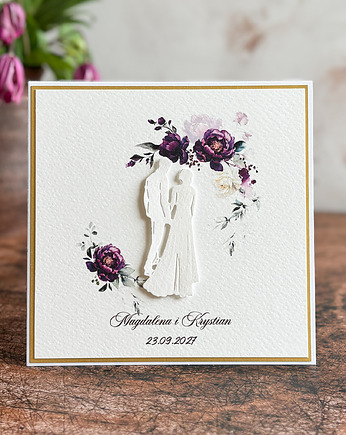 Elegancka kartka ślubna z ozdobną kopertą, WE 29, Anna Art and Crafts