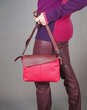 Torba typu mała listonoszka VICKY różowo-bordowa, kagenbags