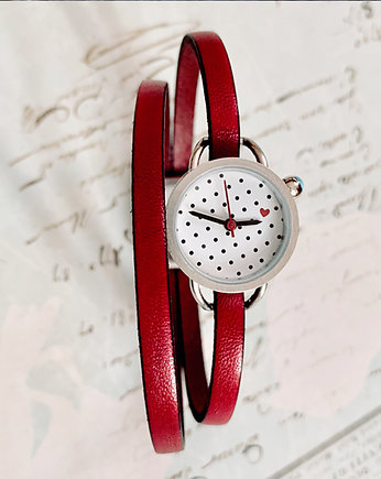 Love Dots - Mini Watch - red- Makaliboo, Makaliboo