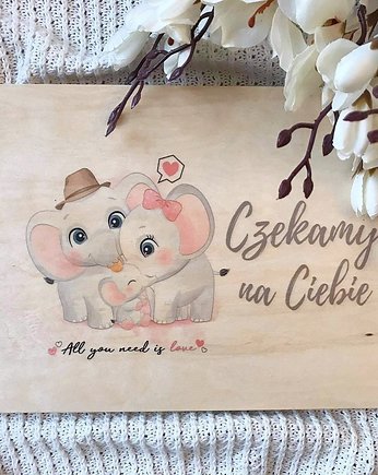 Pamiątka chrztu baby shower album dla dzieci SŁONIKI, LOO LOO DREAM