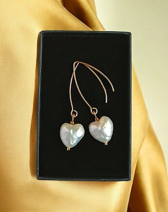 Serce - perła : kolczyki : wyjątkowy prezent PREMIUM, kaktusia