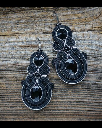 Czarne kolczyki sutasz, Mró Soutache
