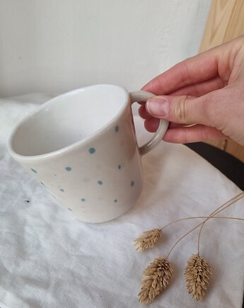 Kubek ceramiczny ręcznie malowany KROPKI, krusz art