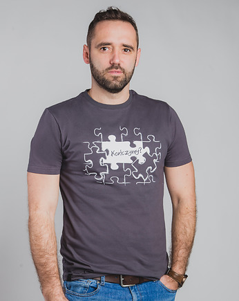 Bawełniany T-shirt z nadrukiem - Puzzle, ZlapDystans