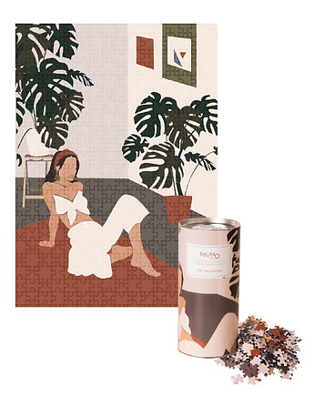 Muno Puzzle "Monstera Girl" 500 el. w ozdobnej tubie, MUNO puzzle