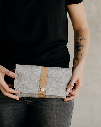 Marmollada - torebka filcowa mała SZARA + b, marmollada