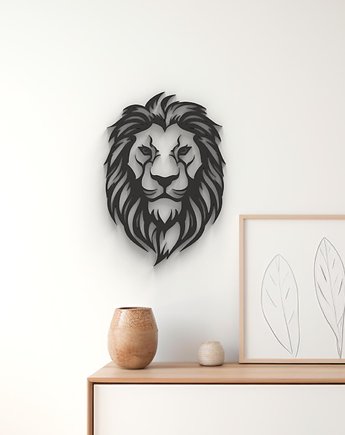 Lion- lew - nowoczesna dekoracja ścienna 3d, Printerior
