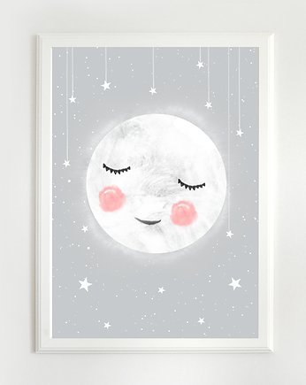 księżyc|ilustracja dla dzieci A3, Milo Mi