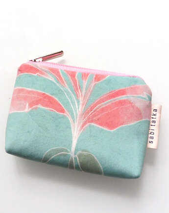 Welurowe etui na klucze różowo-miętowe, sabi tatka