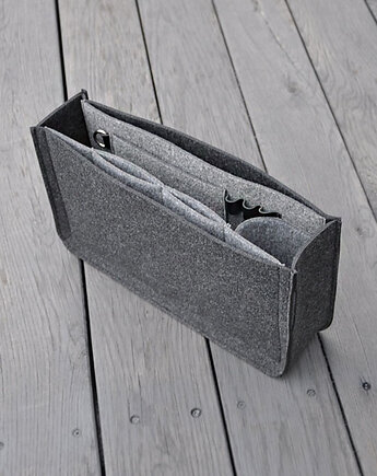 Filcowy organizer do torebki -grafitowy z szarym, Beltrani
