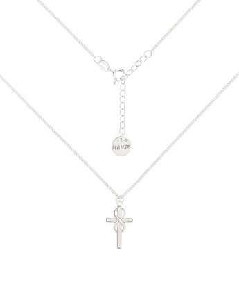 Srebrny choker pancerka z krzyżem i nieskończonością, MANJE