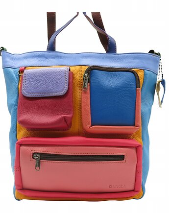 Torebka damska, duża, pojemna, kieszenie, mieści A4, skórzana, OLIVKA, Olivka Warsaw