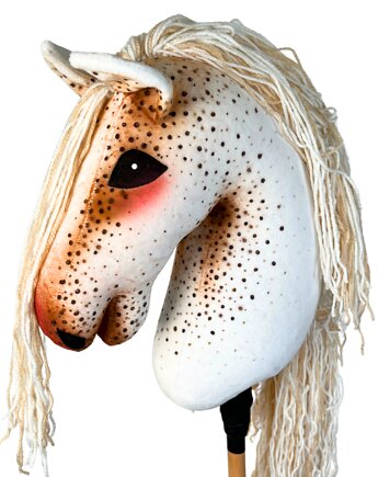 Ujeżdżeniowy Hobby Horse - Biało - brązowy - tarant A3, KHT ARIA