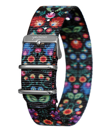 Pasek do zegarka - nato, folk czarny, yenoo