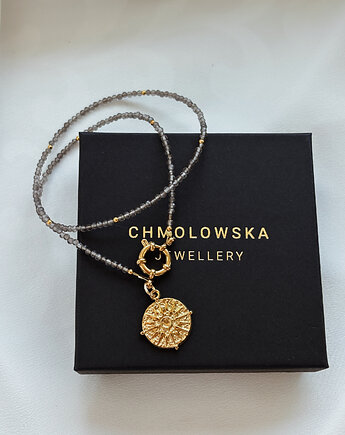Naszyjnik Kwarc Dymny i Róża Wiatrów, Chmolowska Jewellery
