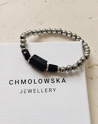 Bransoletka męska Hematyt i Turmalin, Chmolowska Jewellery