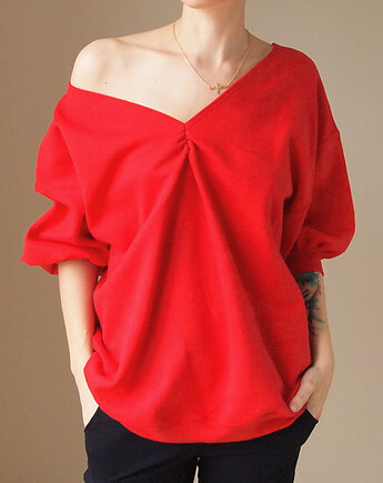 Wielka Dwustronna Bluza Bomba Czerwona, ONE MUG A DAY