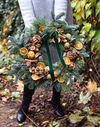 Świąteczy wianek naturalny - Zapach Świąt, Projekt wianki