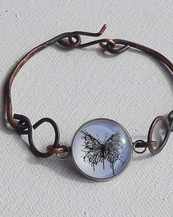 Bransoletka z kutej oksydowanej miedzi - natura - motyl /1/, Galeriai
