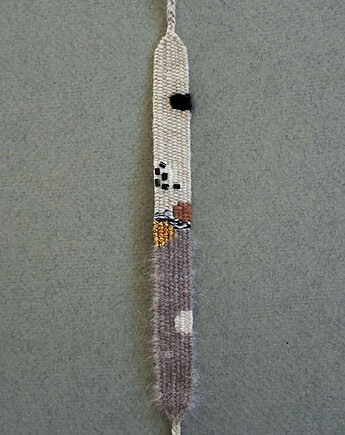 Tkana, boho bransoletka z nici na sznurku, Słońcem Tkane