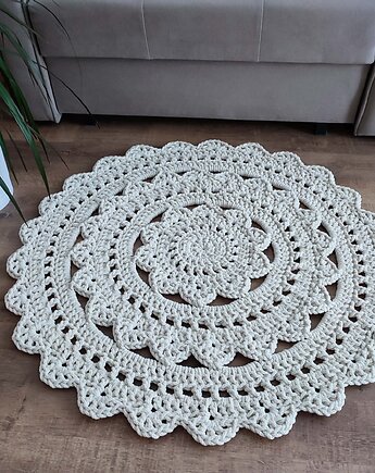 Dywan ze sznurka bawełnianego szydełkowy 80cm, MISZ MASZ Dorota Tyszko