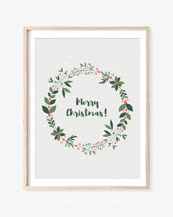 PLAKAT zimowy Plakat świąteczny Merry Christmas, black dot studio