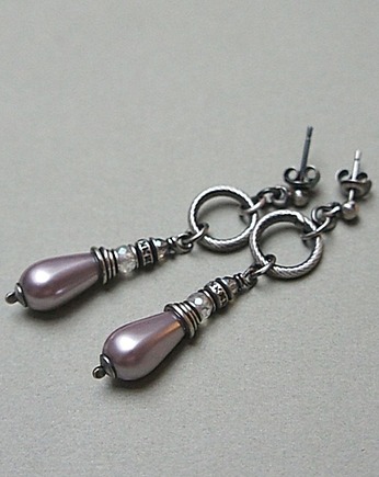 Kolczyki srebrne Powder pearls vol. 3 , Katia i krokodyl