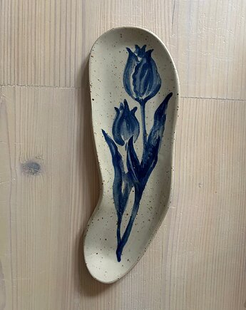 Ręcznie malowany talerzyk z tulipanami, SOFIABLE