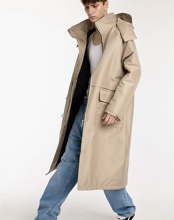 Parka Longline Hoodie Oversize mocca, REST Factory