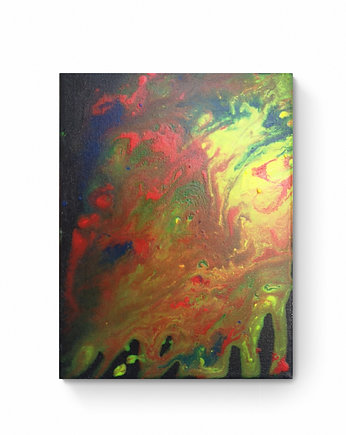 Obraz ręcznie malowany na płótnie 18x24 cm - abstrakcja, Kasia Kulicka