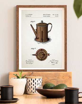Dzbanek do kawy - patent - plakat A3, minimalmill
