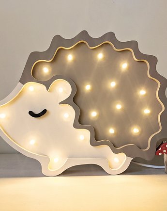Drewniana nocna lampka LED dla dzieci jeż, imole