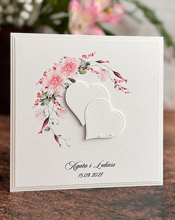 Elegancka kartka ślubna z ozdobną kopertą, WP17b, Anna Art and Crafts